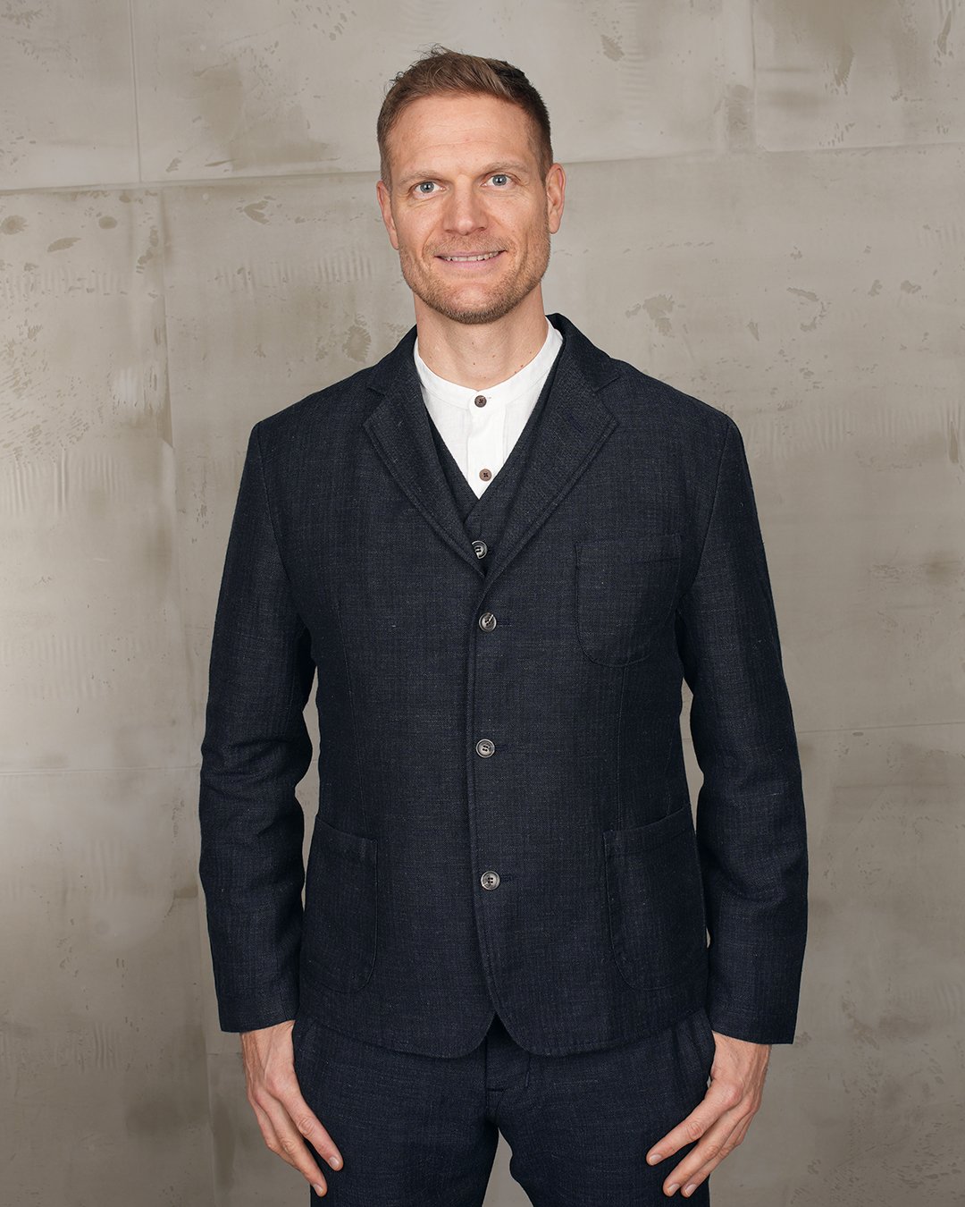 Harvester Jacket Owen Blue Pike Brothers — veste vintage, vue de face