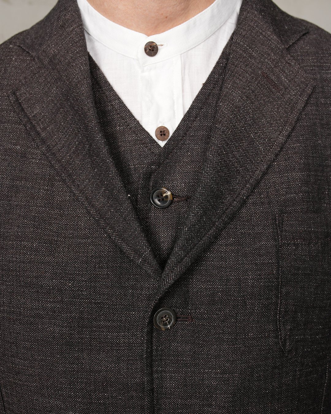 Harvester Jacket Owen Brown Pike Brothers — veste vintage, détail de la matière