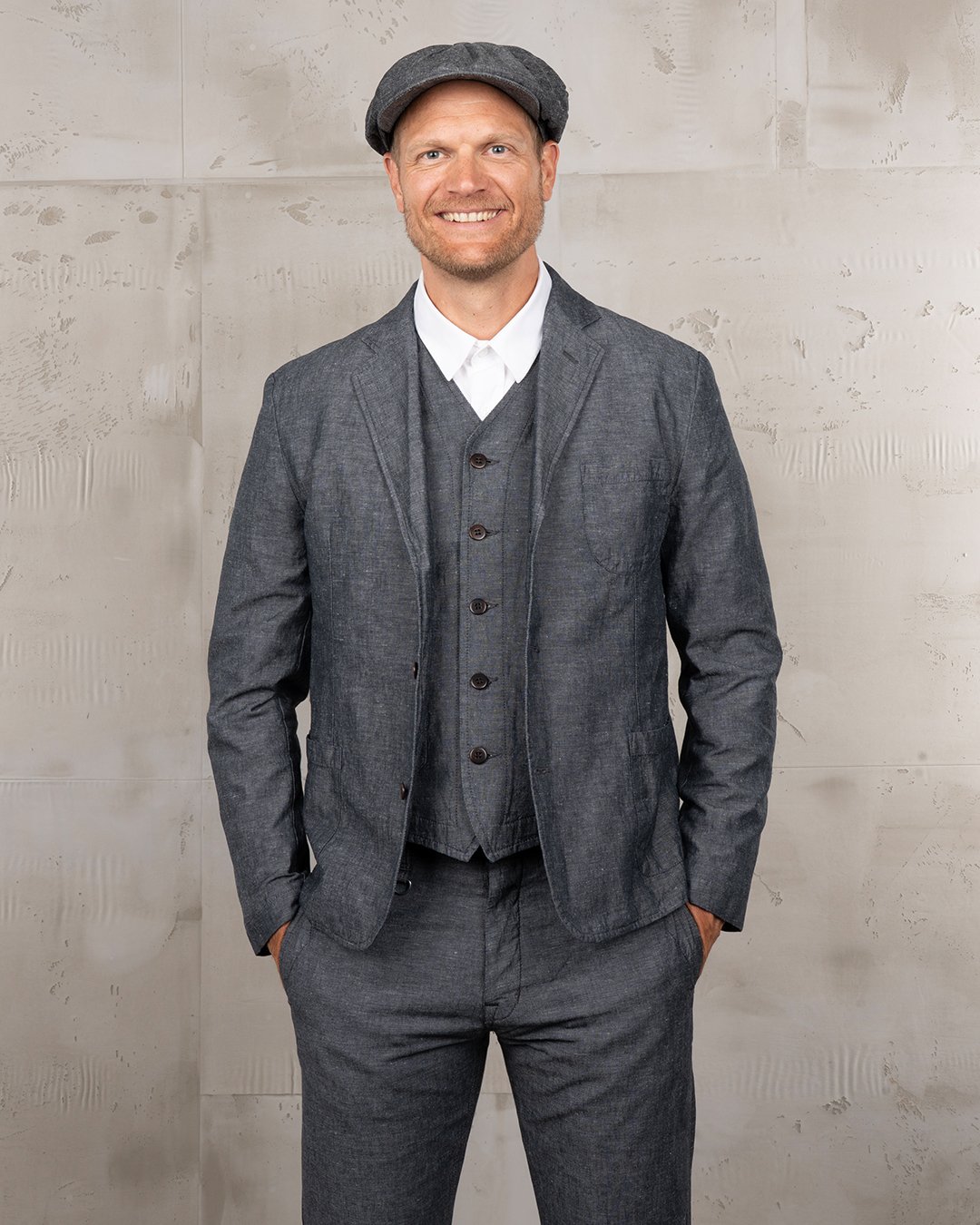 Harvester Jacket Smoke Grey Pike Brothers — veste vintage, vue de face