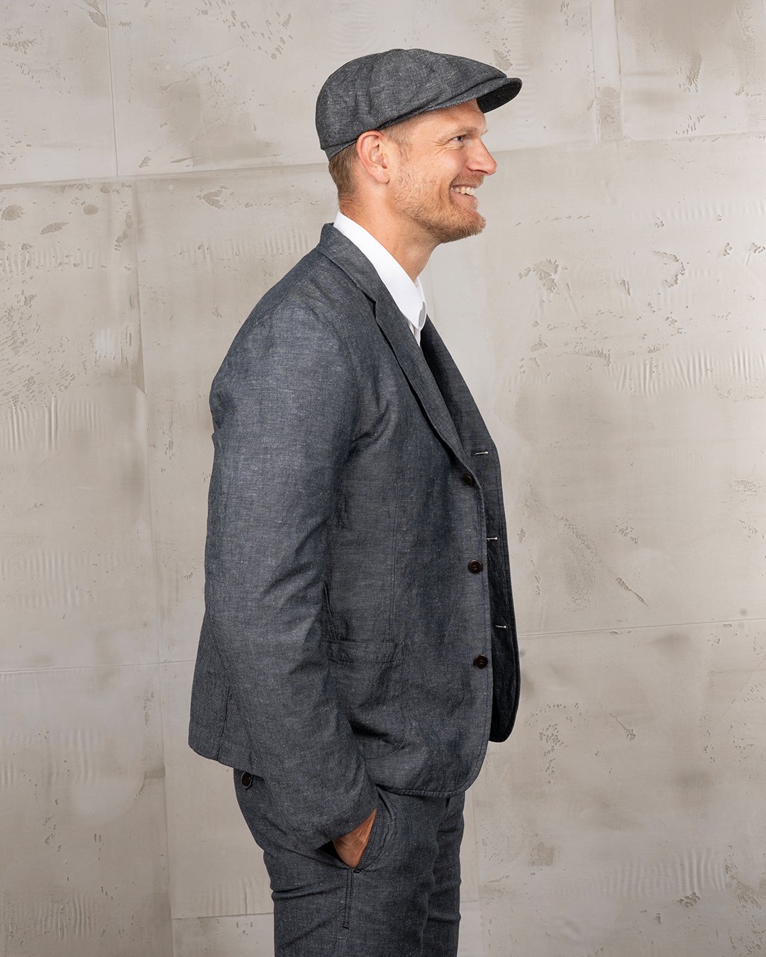 Harvester Jacket Smoke Grey Pike Brothers — veste vintage, vue de dos