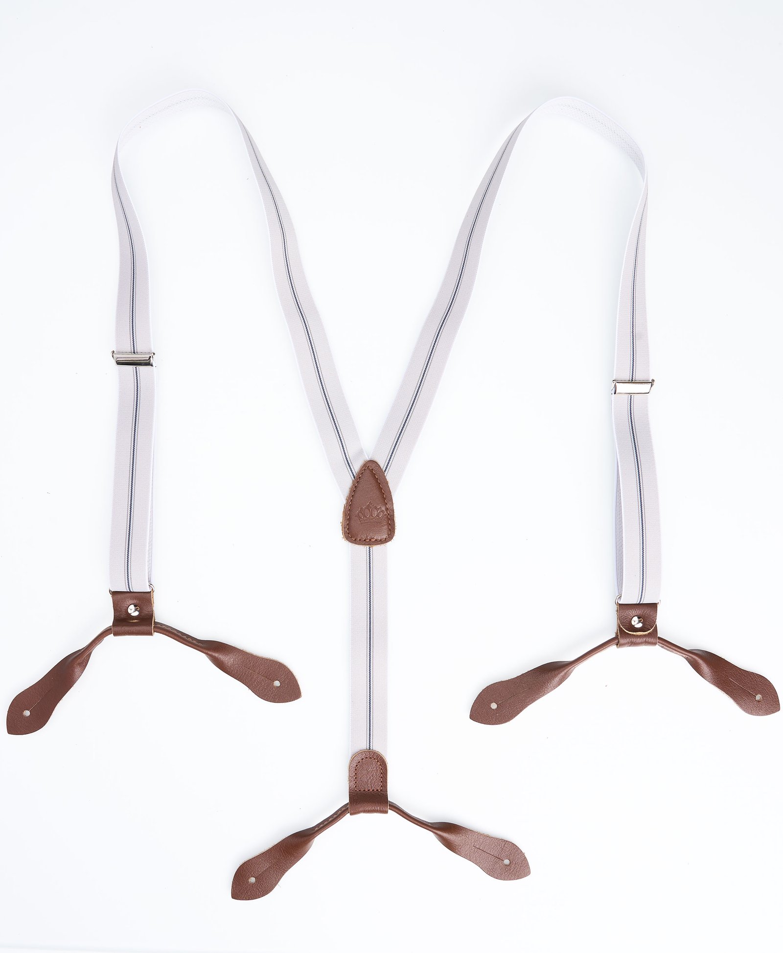 Hauler Braces Grey Pike Brothers — vintage braces, front view