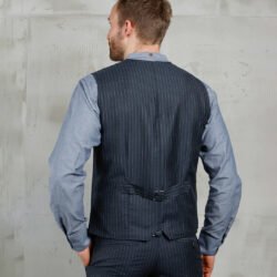 Hauler Vest Chicago Blue Pike Brothers — gilet vintage, vue de dos Hauler Vest Chicago Blue Pike Brothers — gilet vintage, vue de dos