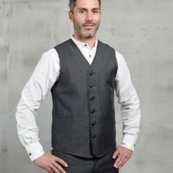 Hauler Vest Chicago Grey Pike Brothers — gilet vintage, vue de face