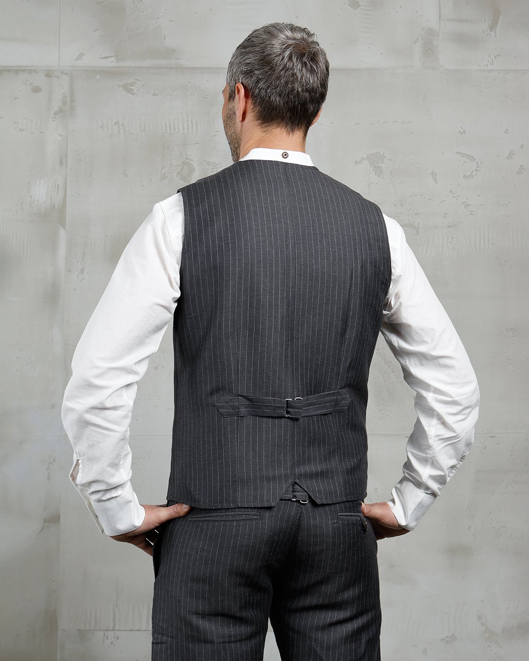 Hauler Vest Chicago Grey Pike Brothers — gilet vintage, vue de dos