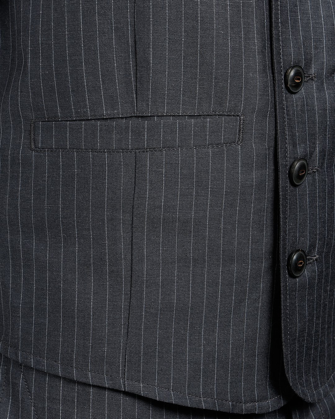 Hauler Vest Chicago Grey Pike Brothers — gilet vintage, détail des finitions