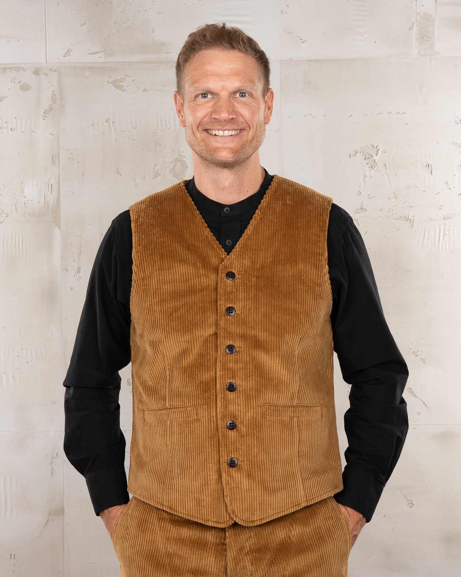 Hauler Vest Goliath Cord Pike Brothers — vintage vest, front view