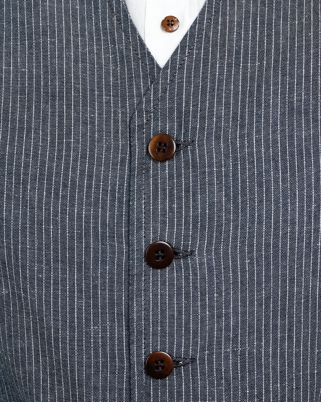 Hauler Vest Grey Striped Pike Brothers — vintage vest, stitching detail