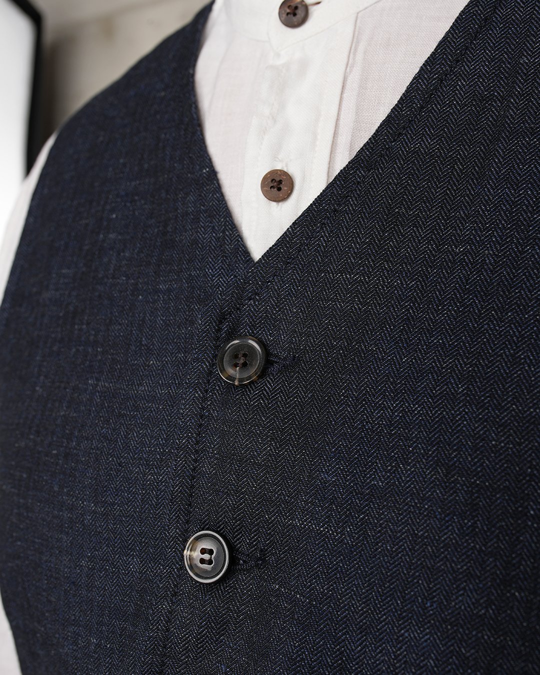 Hauler Vest Owen Blue Pike Brothers — gilet vintage, détail de la matière
