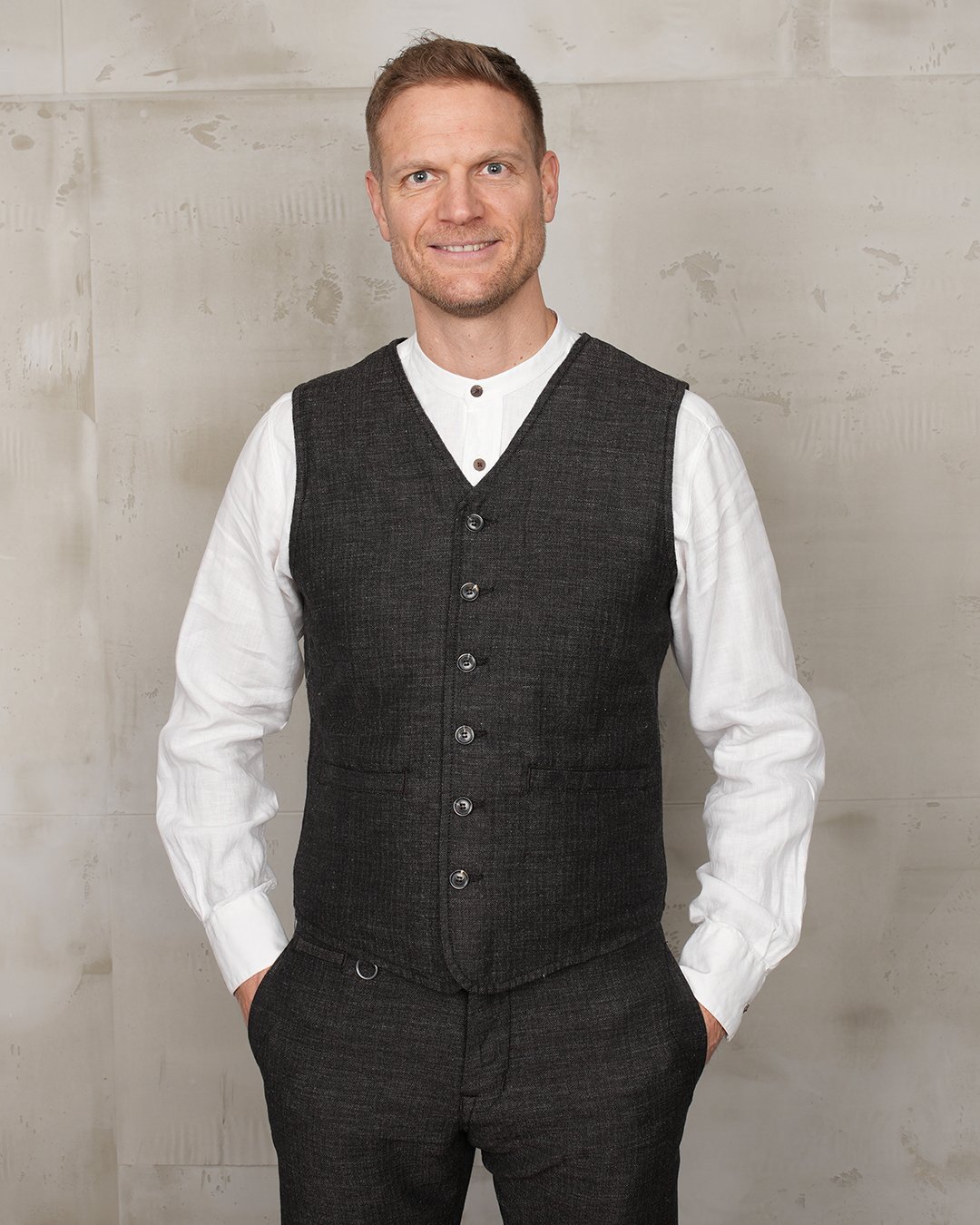 Hauler Vest Owen Brown Pike Brothers — gilet vintage, vue de face