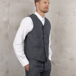 Hauler Vest Smoke Grey Pike Brothers — gilet vintage, vue de face