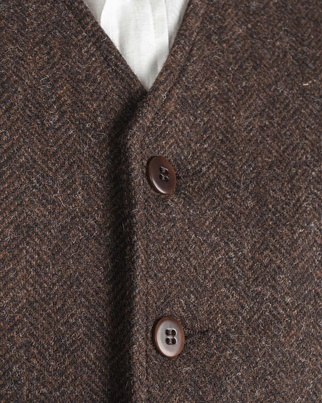 Hauler Vest Upland Brown Pike Brothers — gilet vintage, détail de la matière