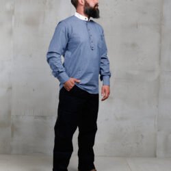 Hazienda Shirt Baltic Blue Pike Brothers — vintage shirt, front view