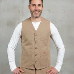 Hazienda Vest Panama Beige Pike Brothers — gilet vintage, vue de face