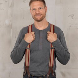 Heavy Duty Braces Red Pike Brothers — vintage braces, front view