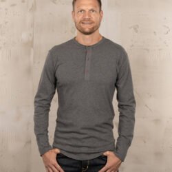 Henley Shirt Long Sleeve Pike Brothers — vintage shirt, front view