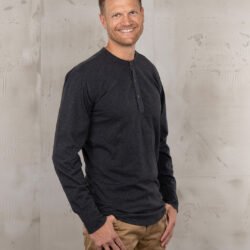Henley Shirt Long Sleeve Pike Brothers — vintage shirt, front view