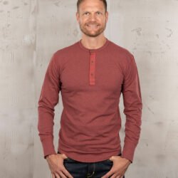 Henley Shirt Long Sleeve Pike Brothers — vintage shirt, front view