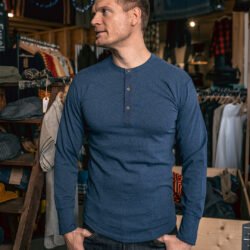 Henley Shirt Long Sleeve Pike Brothers — vintage shirt, front view
