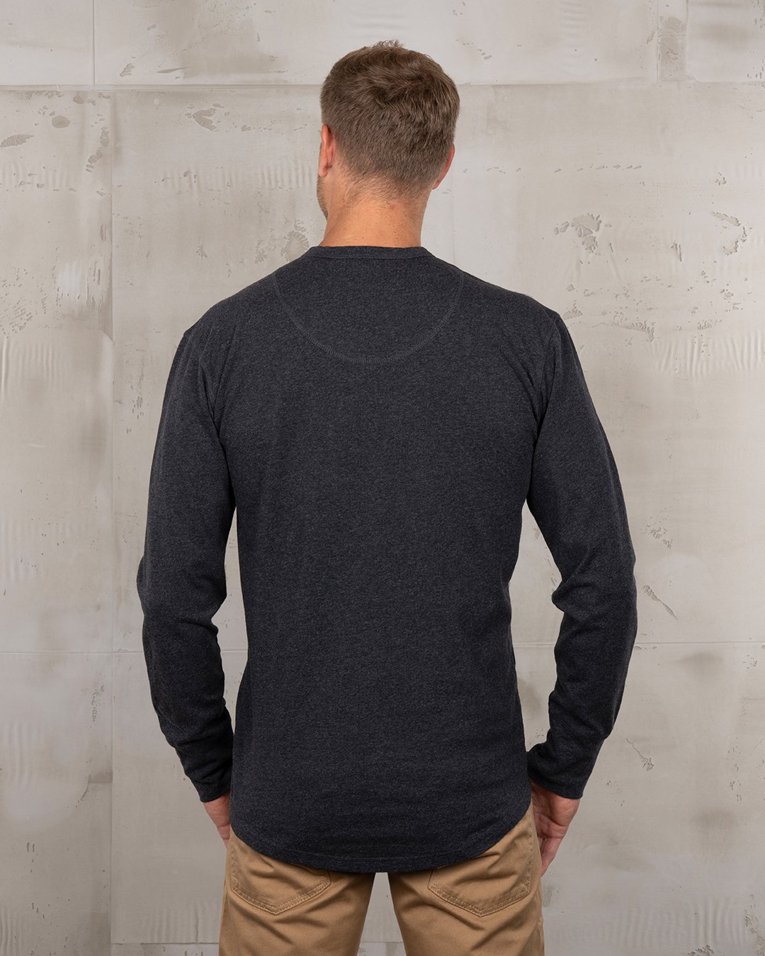 Henley Shirt Long Sleeve Pike Brothers — vintage shirt, back view