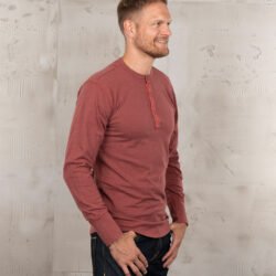 Henley Shirt Long Sleeve Pike Brothers — vintage shirt, back view