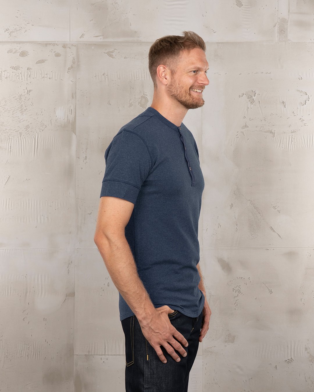 Henley Shirt Short Sleeve Pike Brothers — vintage shirt, fabric close-up