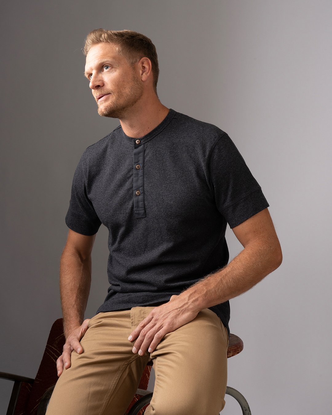 Henley Shirt Short Sleeve Pike Brothers — vintage shirt, stitching detail