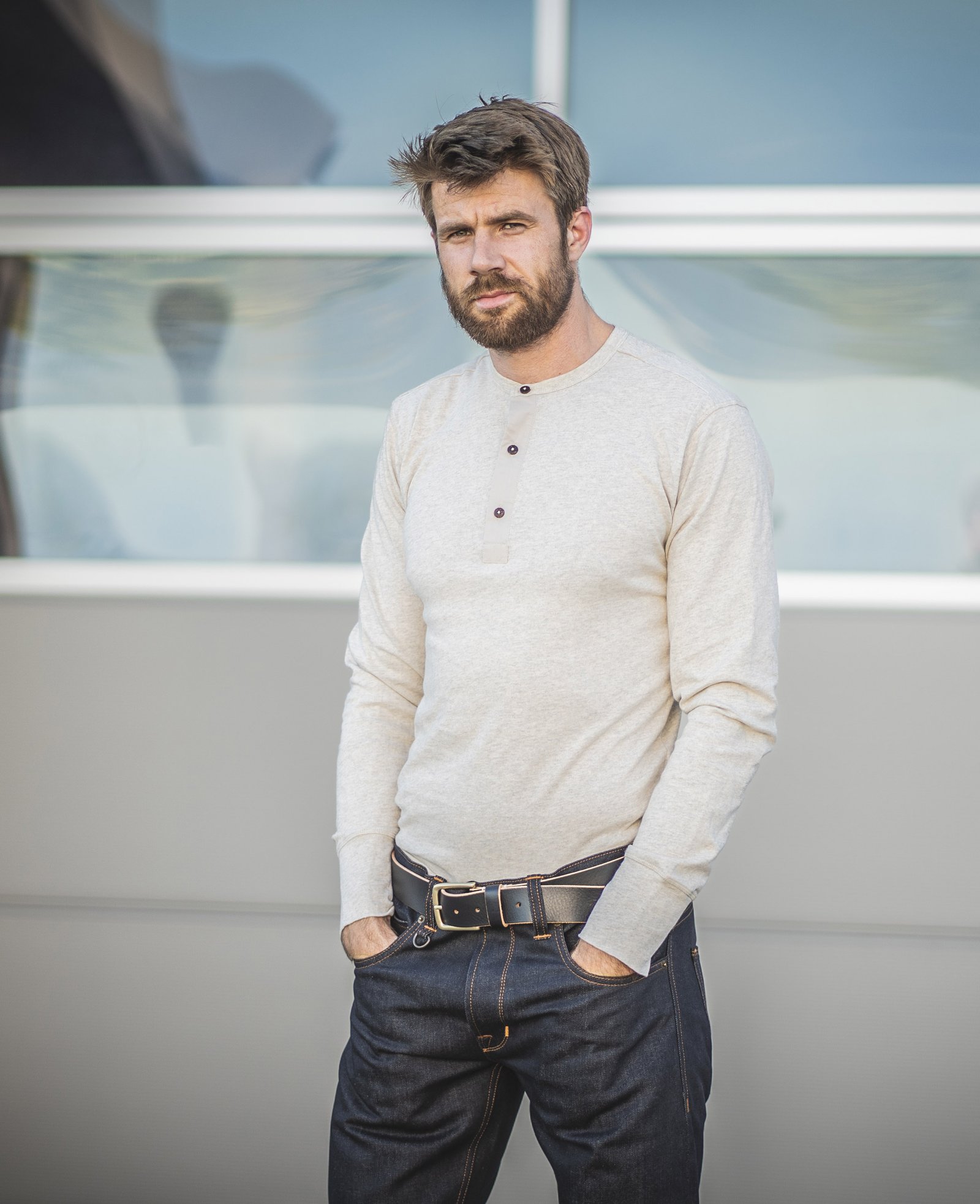Henley Shirt Long Sleeve Pike Brothers — vintage shirt, stitching detail