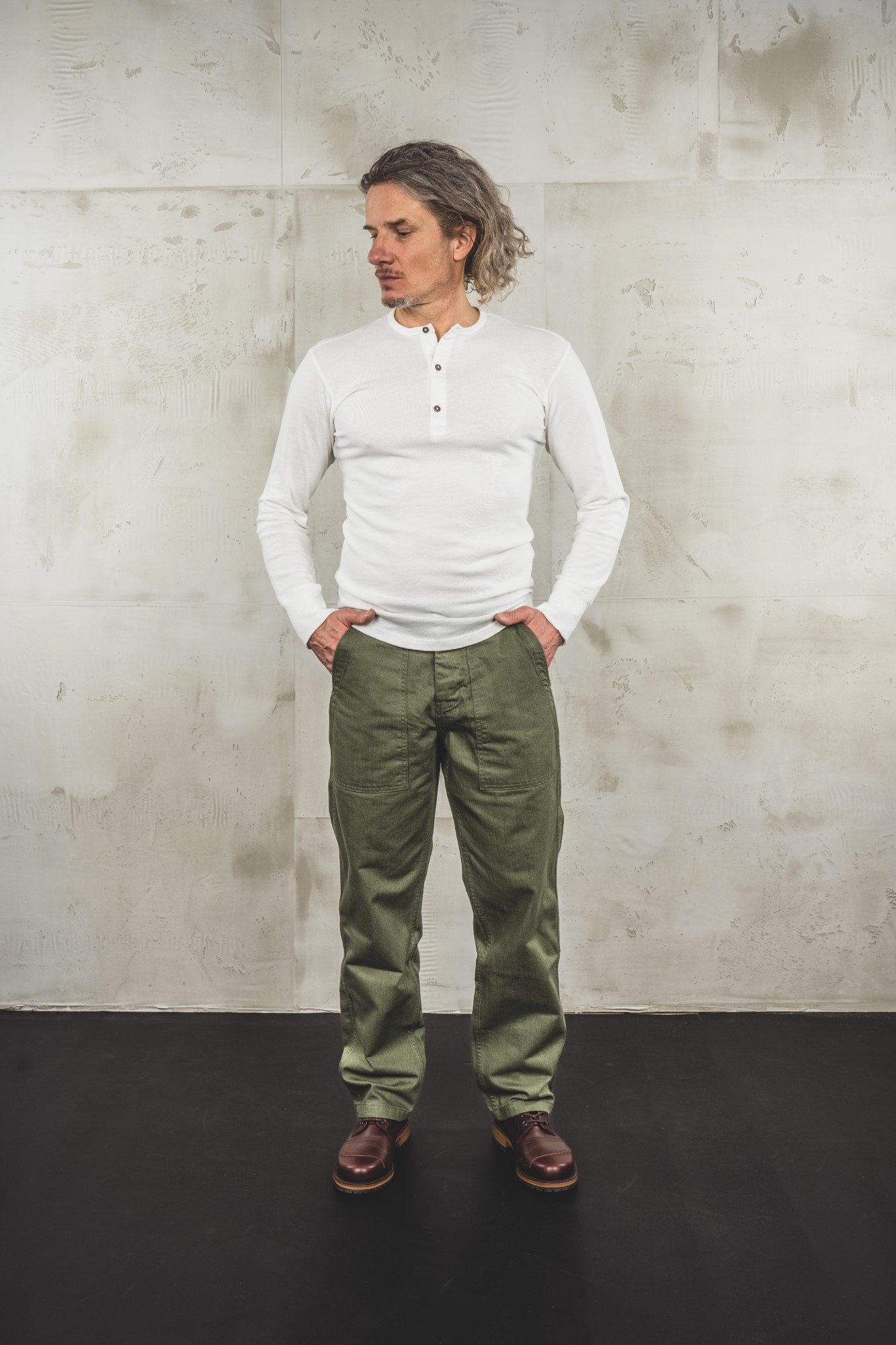Henley Shirt Long Sleeve Pike Brothers — vintage shirt, collar detail