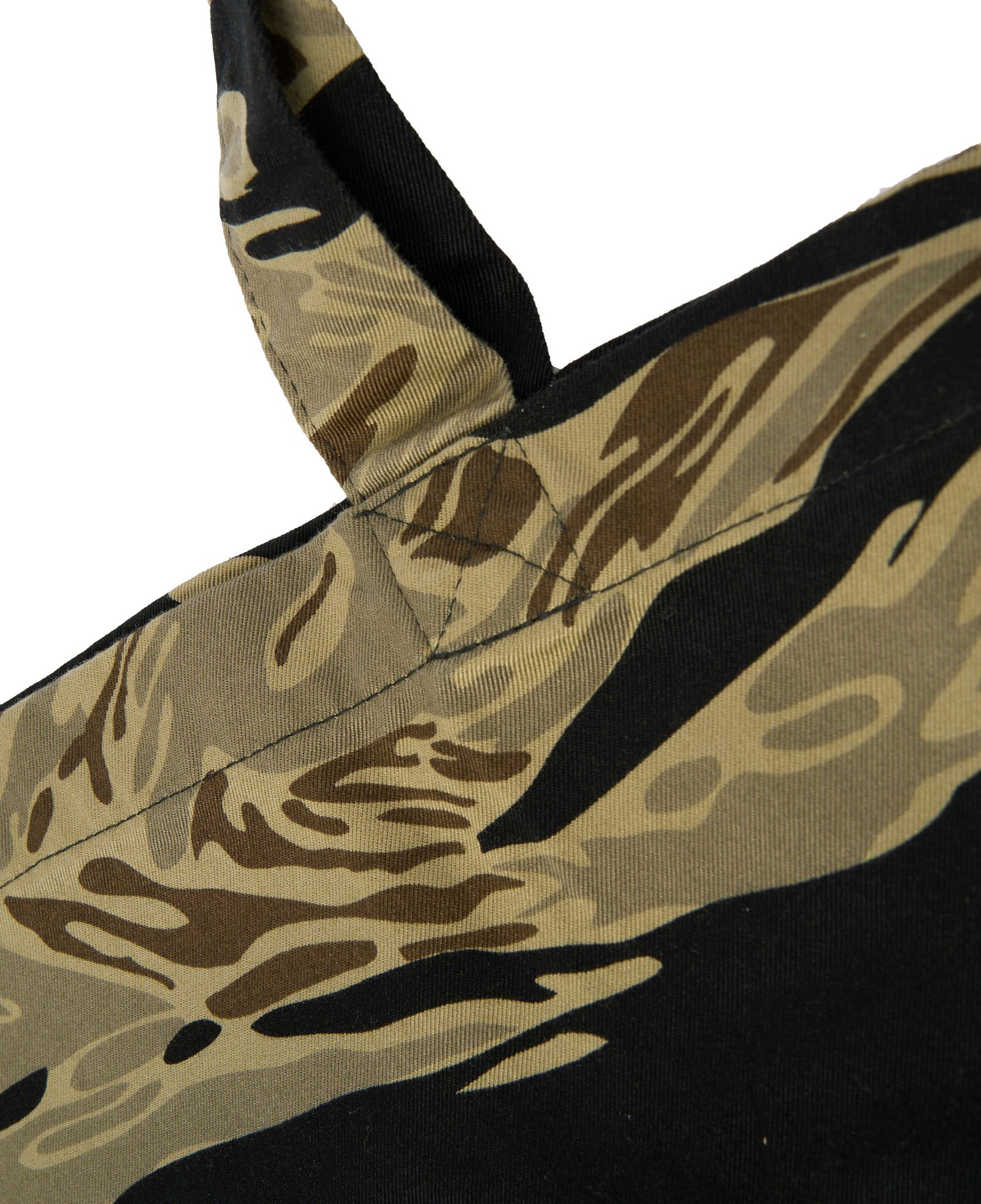 Logo Bag Tiger Stripe Pike Brothers — vintage bag, fabric close-up