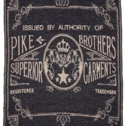 Logo Blanket Faded Black Pike Brothers — vintage blanket, front view
