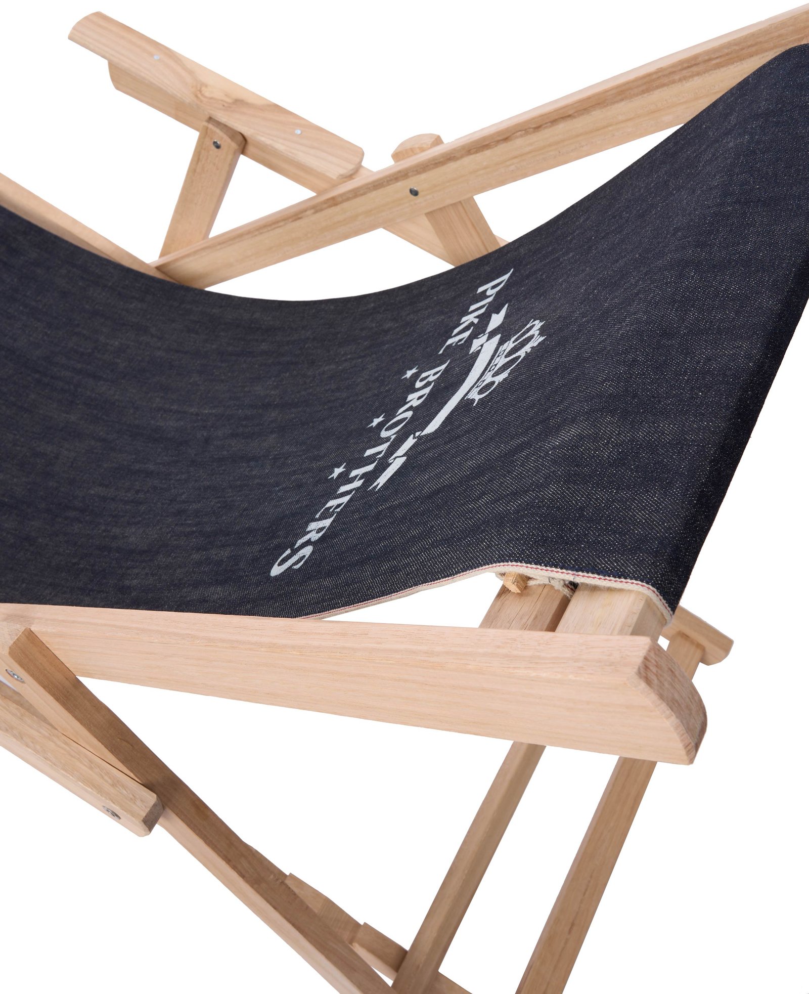 Logo Deck Chair Pike Brothers — veste vintage, détail de la matière