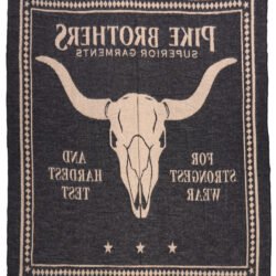 Longhorn Blanket Black Pike Brothers — vintage blanket, back view Longhorn Blanket Black Pike Brothers — vintage blanket, back view