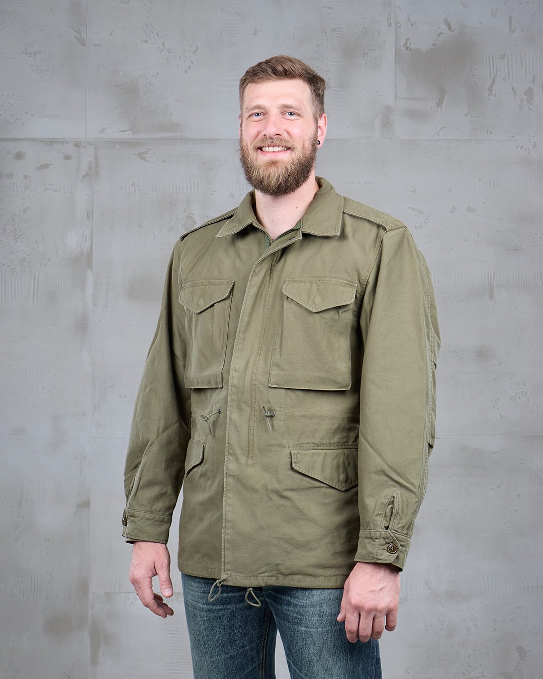 M1951 Field Jacket Olive Pike Brothers — vintage jacket, front view