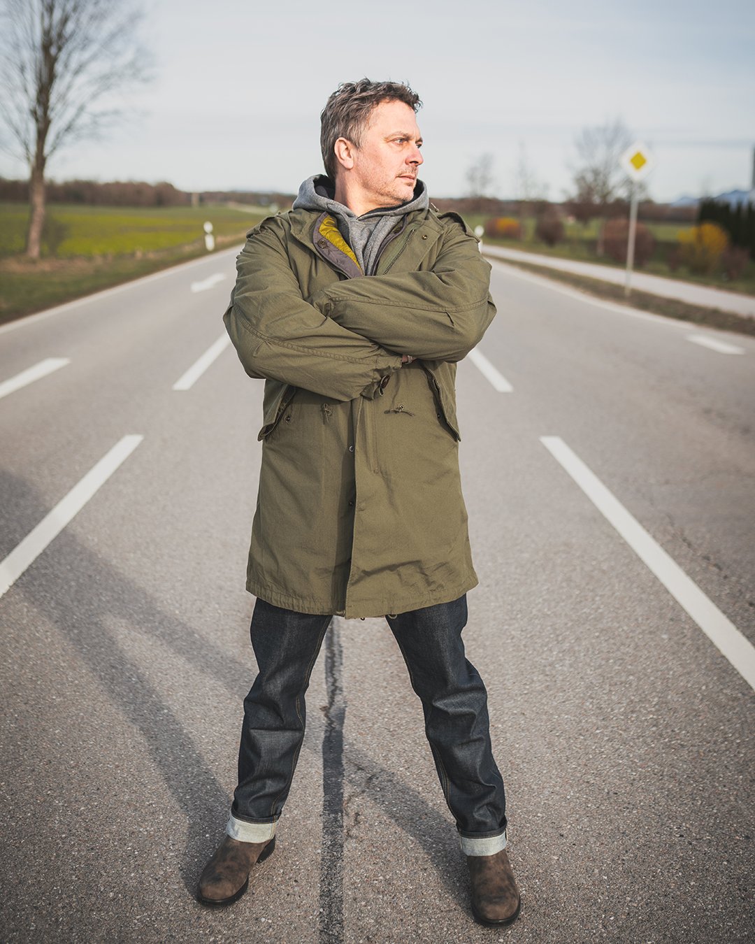 M1951 Field Parka Olive Pike Brothers — veste vintage, porté en situation