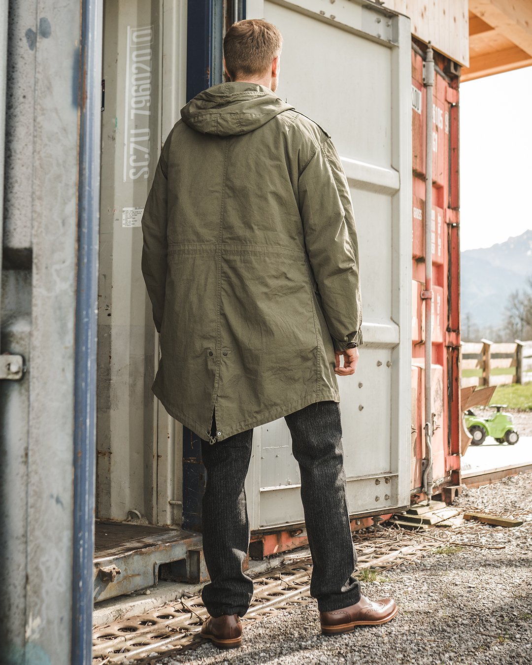M1951 Field Parka Olive Pike Brothers — veste vintage, détail des boutons