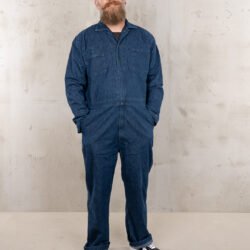 Mechanic Denim Coverall Indigo Pike Brothers — pantalon vintage, vue de face