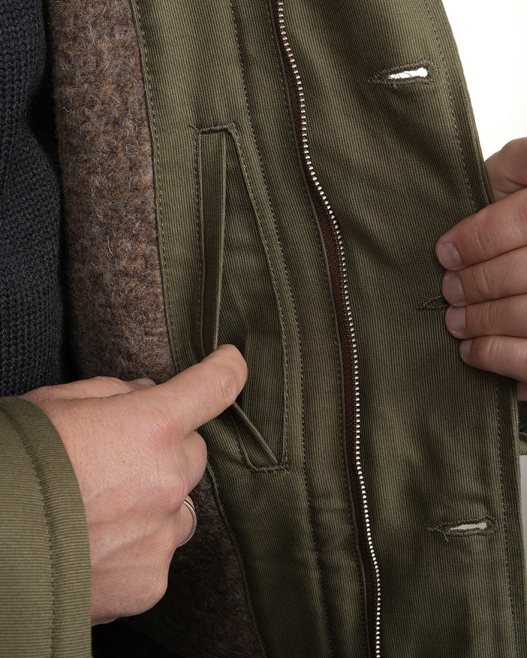 N1 Deck Jacket Bangor Pike Brothers — veste vintage, détail des boutons