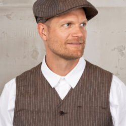Newsboy Cap Alameda Brown Pike Brothers — casquette vintage, vue de face
