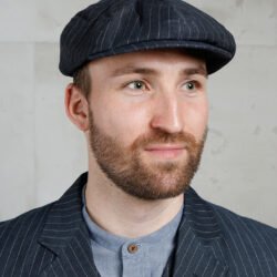 Newsboy Cap Chicago Blue Pike Brothers — casquette vintage, vue de face