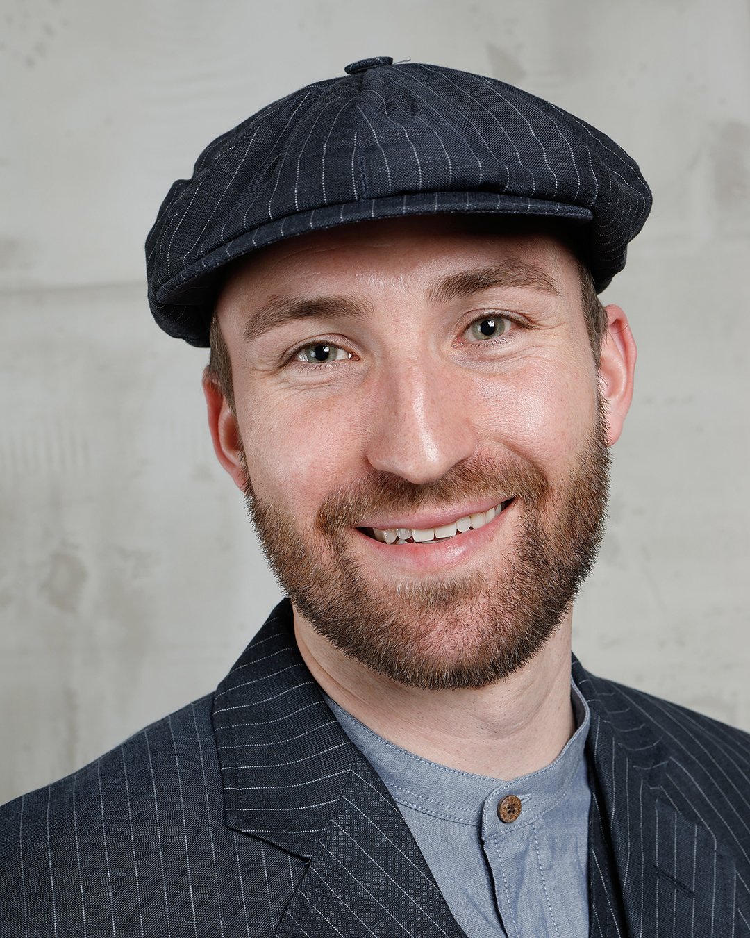 Newsboy Cap Chicago Blue Pike Brothers — casquette vintage, vue de dos