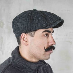 Newsboy Cap Glasgow Grey Pike Brothers — casquette vintage, vue de face