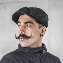 Newsboy Cap Glasgow Grey Pike Brothers — casquette vintage, vue de dos Newsboy Cap Glasgow Grey Pike Brothers — casquette vintage, vue de dos