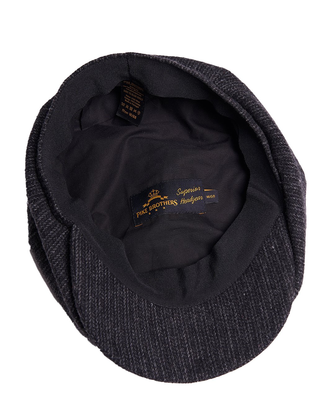 Newsboy Cap Glasgow Grey Pike Brothers — vintage cap, stitching detail