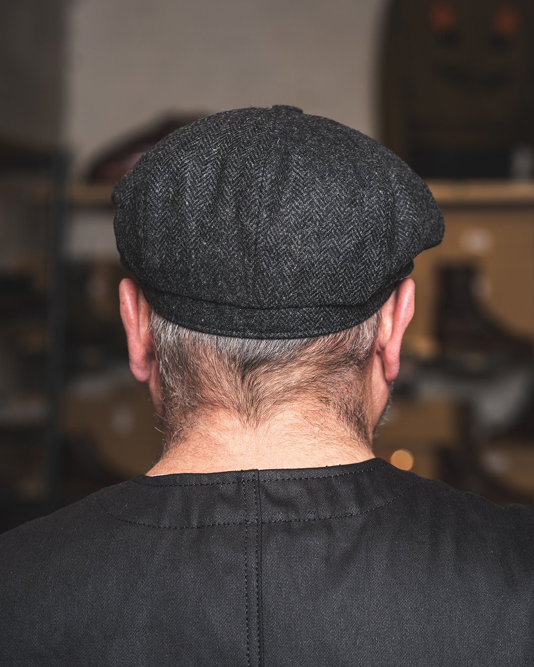 Newsboy Cap Glasgow Grey Pike Brothers — vintage cap, collar detail