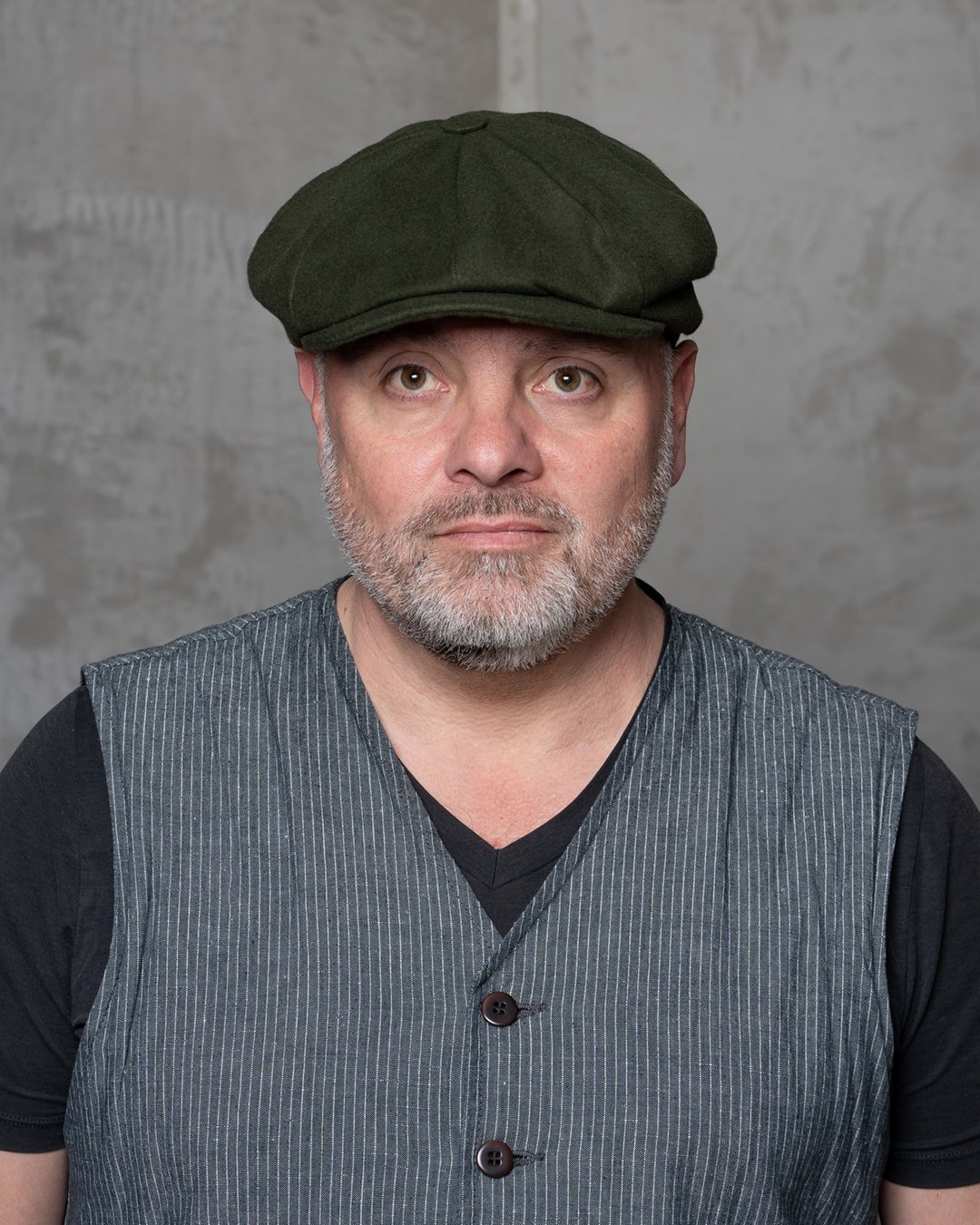 Newsboy Cap Moleskin Moss Pike Brothers — casquette vintage, détail des finitions