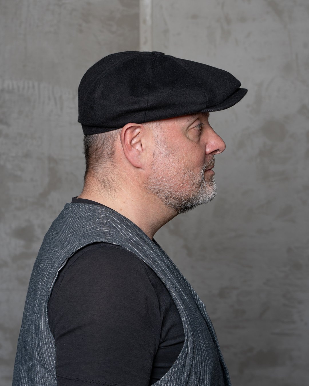 Newsboy Cap Moleskin Sulphur Pike Brothers — casquette vintage, porté en situation