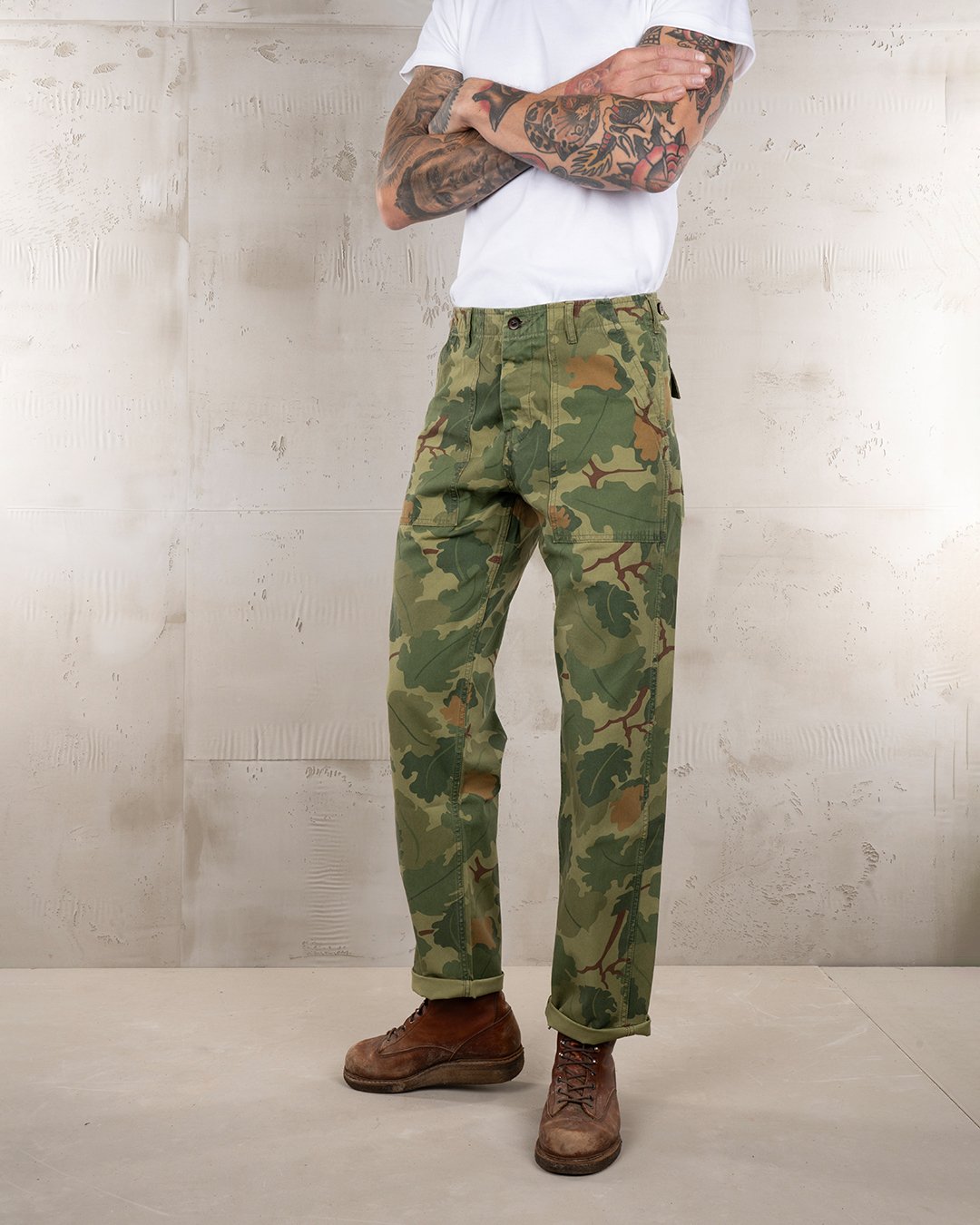 Og-107 Pant Mitchell Green Pike Brothers — vintage pants, fabric close-up