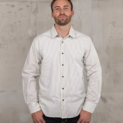 Oxford Shirt Kingston White Pike Brothers — vintage shirt, front view