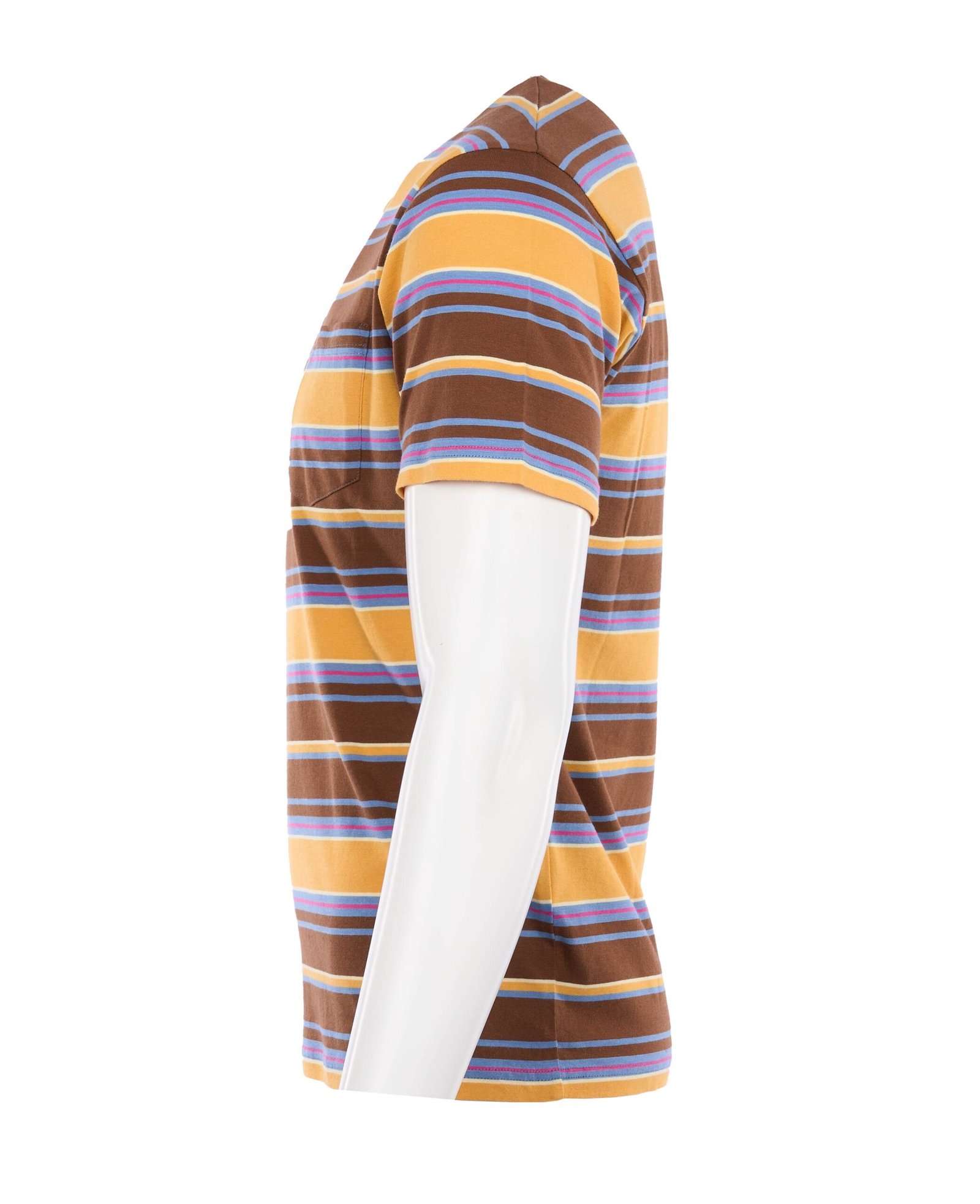 Pocket Tee Malibu Yellow Pike Brothers — t-shirt vintage, détail des finitions