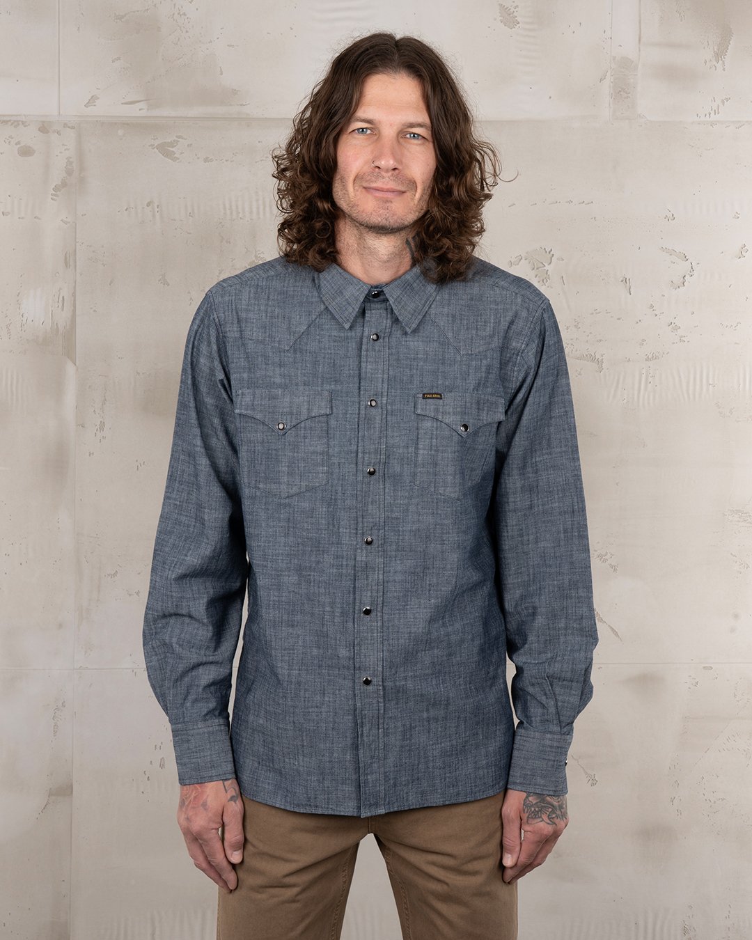 Rider Shirt Huaba Blue Pike Brothers — vintage shirt, front view